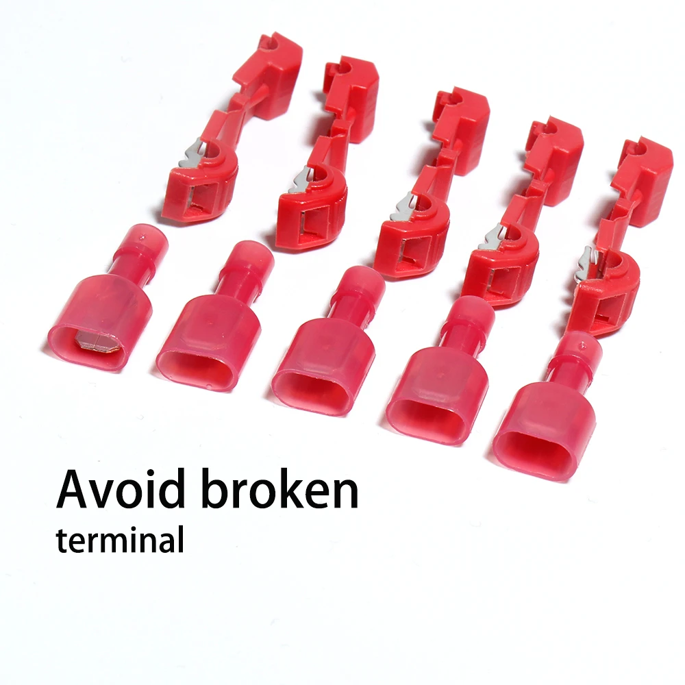

60pcs T-electric lead break terminal Cable connection clamp Avoid peel red Domestic outfit