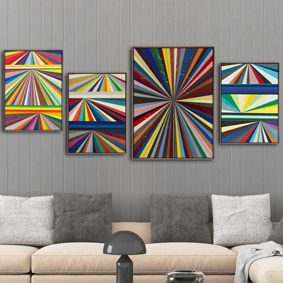 

America Giclee Print Painting Core Customizable Mark Grohl Pedicle Yang Abstract Ray Geometry Hanging Painting Heart