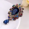 New Water Drop Big Middle Crystal Rhinestones Brooches Ladies Jewelry Big Red Glass Brooch Pin for Women Wedding Jewelry Gifts ► Photo 2/6