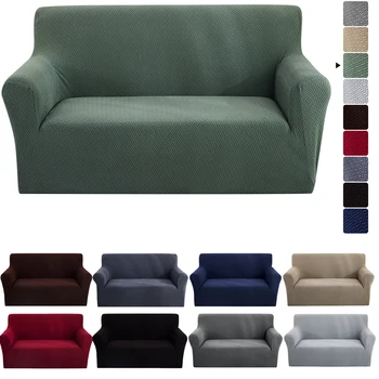 

1/2/3/4 Seater Solid Color Elastic Sofa Cover Spandex Modern Polyester Corner Sofa Couch Slipcover Chair Protector Living Room