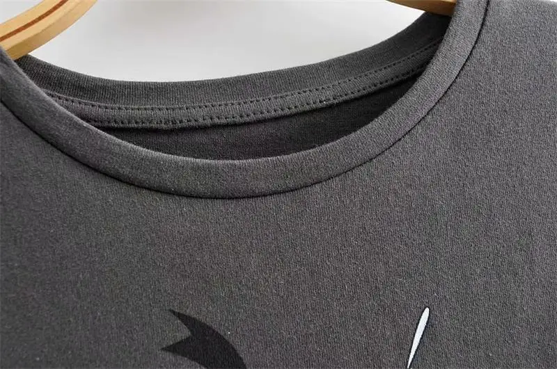 Женская футболка с Дональдом Даком из мультфильма Дак, летняя футболка с круглым вырезом и коротким рукавом, серый короткий топ с буквами, женские топы A143