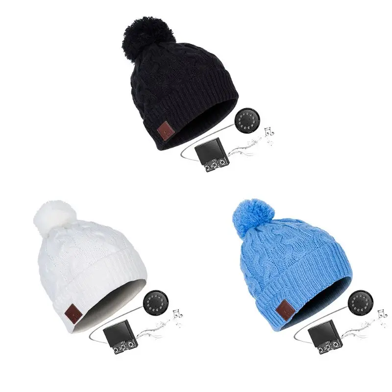 Bluetooth Bonnet Unisex Music Knitted Hat Wireles Men Original Sweet Warm Winter Christmas Couple or Anniversary Smart | Спорт и