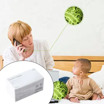 

100Pcs/Box Portable Alcohol Prep Pads Disposable Antibacterial Medical Sterile Disinfection Wipes Cleaning Phone Screen Sheet In