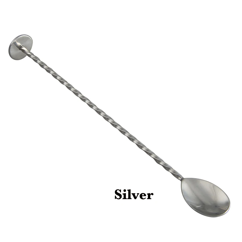 25cm Twisted Bar Spoon Mocktail Stirring Spoon Kosma Set of 4 Cocktail Mixing Spoon with Masher Stainless Steel 