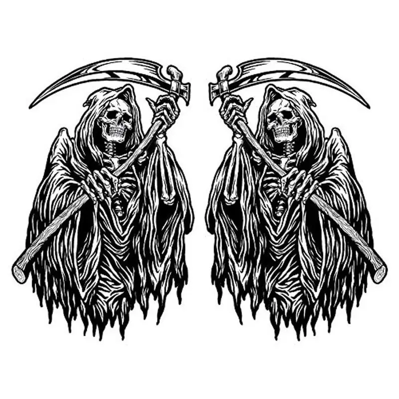 

Small Town 6.5CM*10.2CM 2X DEATH SKELETON Classic Reflective Personality Car Sticker C1-7085