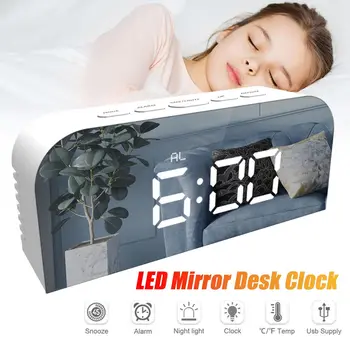 

Multi-Function LED Table Clock Digital Modern Mirror Alarm Clocks For Office Home Decoration Electronic Desk Clock