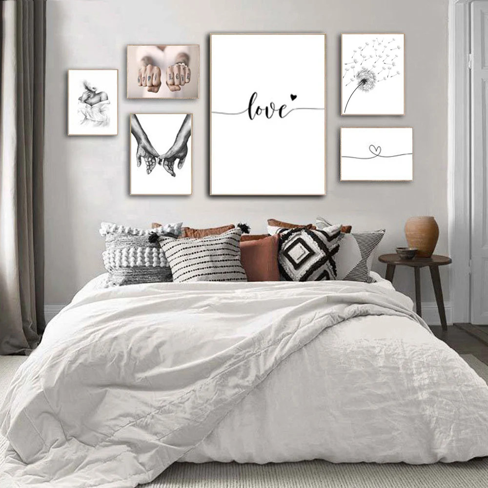Black-White-Romantic-Hand-In-Hand-Canvas-Painting-Love-Quotes-Wall-Art-Poster-Print-Fashion-Picture (3)