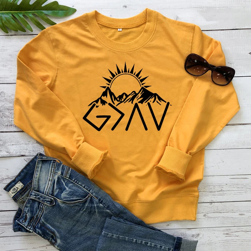 God Is more Than The Highs And Lows Christian Sweatshirt Повседневная Женская толстовка с длинным рукавом