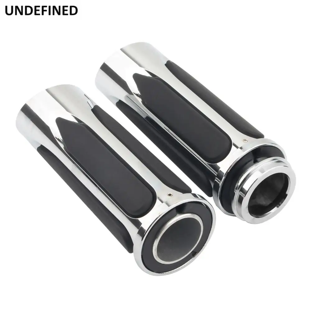 Black CNC Billet Aluminum 1'' Handlebar Grips For Harley Touring Street Glide Softail DYNA