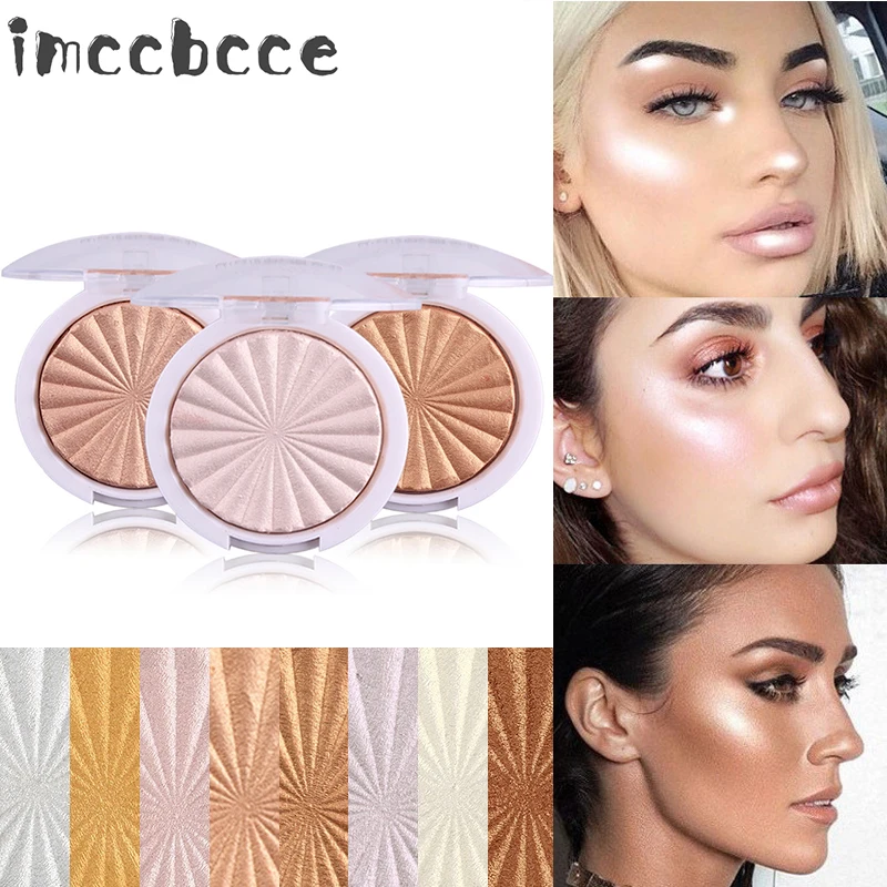 

Highlighter Shimmer Bronzer Face Makeup Palette Pink Gold Powder Glow Face Contour Concealer LongLasting Diamond Primer Cosmetic