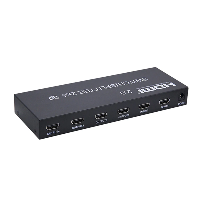 2x4 HDMI 2,0 переключатель разветвитель 4K HDMI коммутатор/разветвитель SPDIF аудио поддержка 4 K/60 Гц и возможность понижения вывода для 4K и 1080P