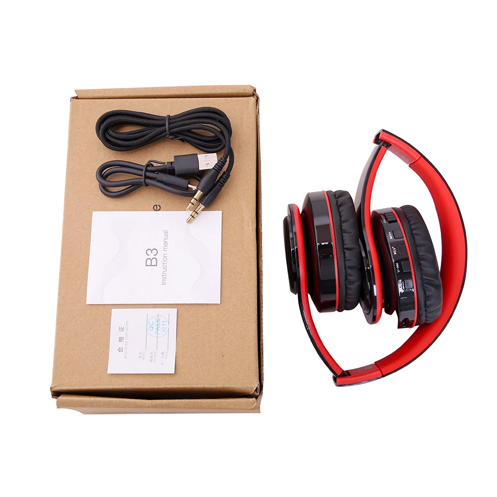 RED Hi-Fi стереонаушники bluetooth наушники Музыкальная гарнитура FM и поддержка sd-карты с микрофоном для мобильного xiaomi iphone sumsamg tablet - Цвет: RED