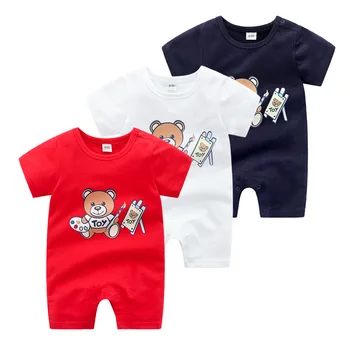 

Newborn Boys Rompers Cute Cartoon Bear Baby Girls Jumpsuits Spring Infant Kids Overalls Summer Toddler Clothing