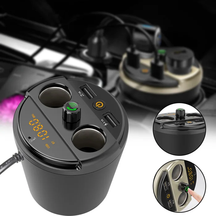 Многофункциональное автомобильное зарядное устройство для телефона, Bluetooth, mp3-плеер, fm-передатчик, адаптер для прикуривателя OUJ99