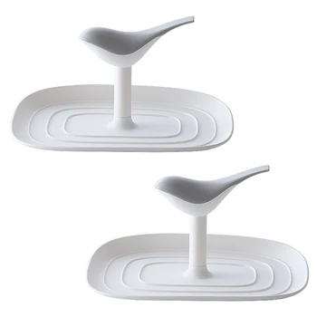 

2pcs Pot Lid Holder Household Easy Clean Tongs Restaurant Non Slip Cooking Utensils Stove Top Spoon With Drip Pad Bird Shape