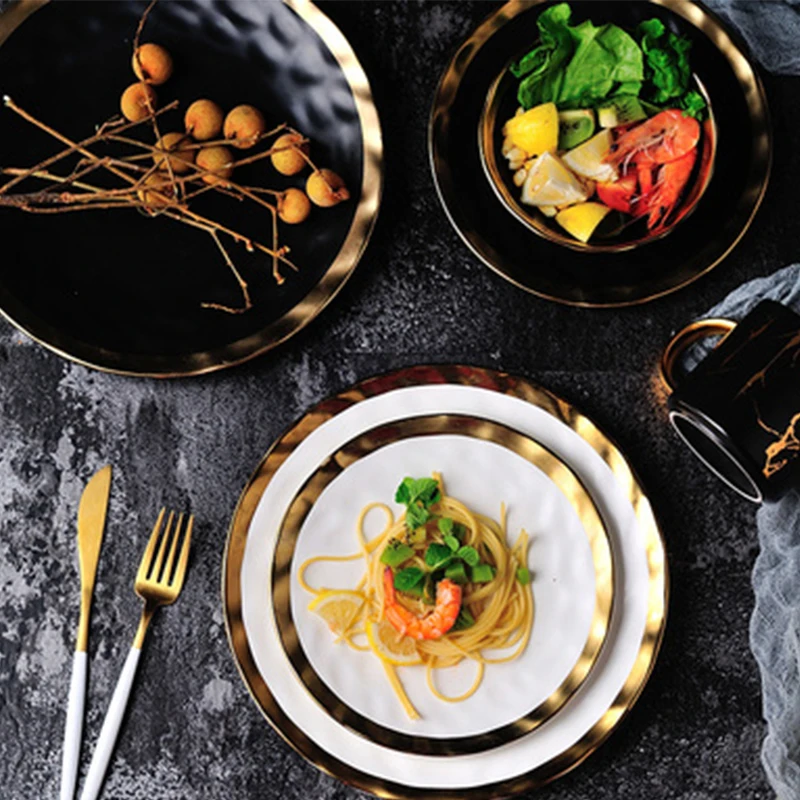 8inch/10inch Tableware creative characteristics Phnom Penh ceramic dinner plate gourmet dish ceramic flat plate set