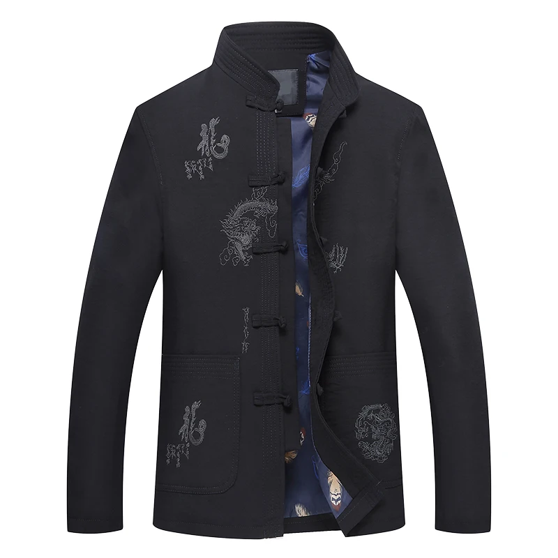 

NEW 2020 Design Mens Chinese Black Jackets Spring Autumn Outdoor Casual Clothes Brand Design