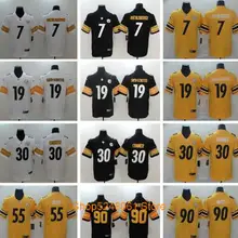 Новые мужские 19 JuJu Smith-Schuster 55 DEWIN Bush Steelers 7 Ben Roethlisberger 90 T. J. Ватт 30 Джеймс Коннер футбольные майки