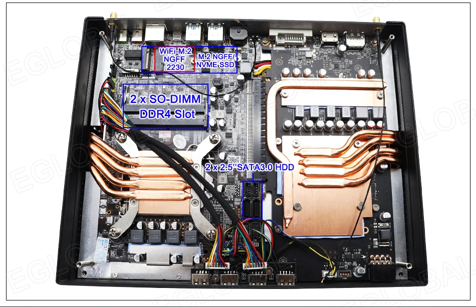 Game Killer Mini PC with Intel Core i9 9900KF/i7 9700KF, Nvidia RTX1660S 6GB, AX200 WiFi, 4K HDMI/DP/DVI – High-Performance Desktop Computer. Description Image.