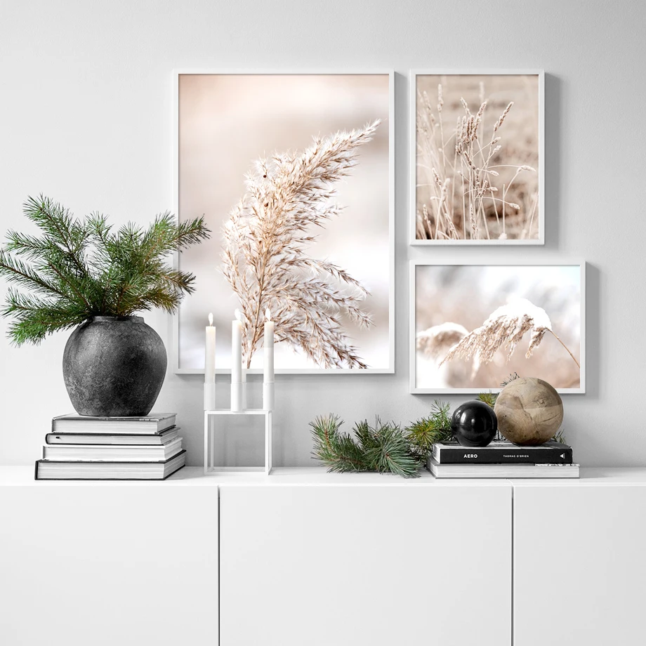 Dried-Flower-Plant-Beige-Reed-Wheat-Nordic-Posters-And-Prints-Wall-Art-Canvas-Painting-Wall-Pictures