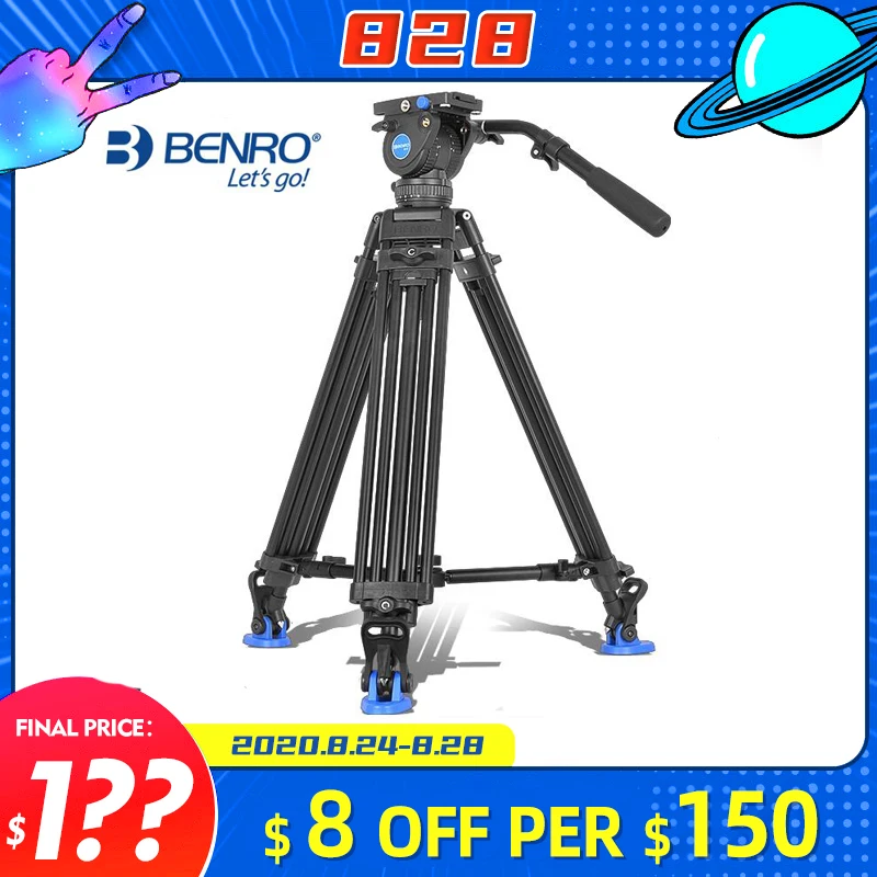 benro BV6/BV4/BV8/BV10 tripod Series Camera Tripod Adjustable Damping Hydraulic PTZ Photography Professional | Электроника