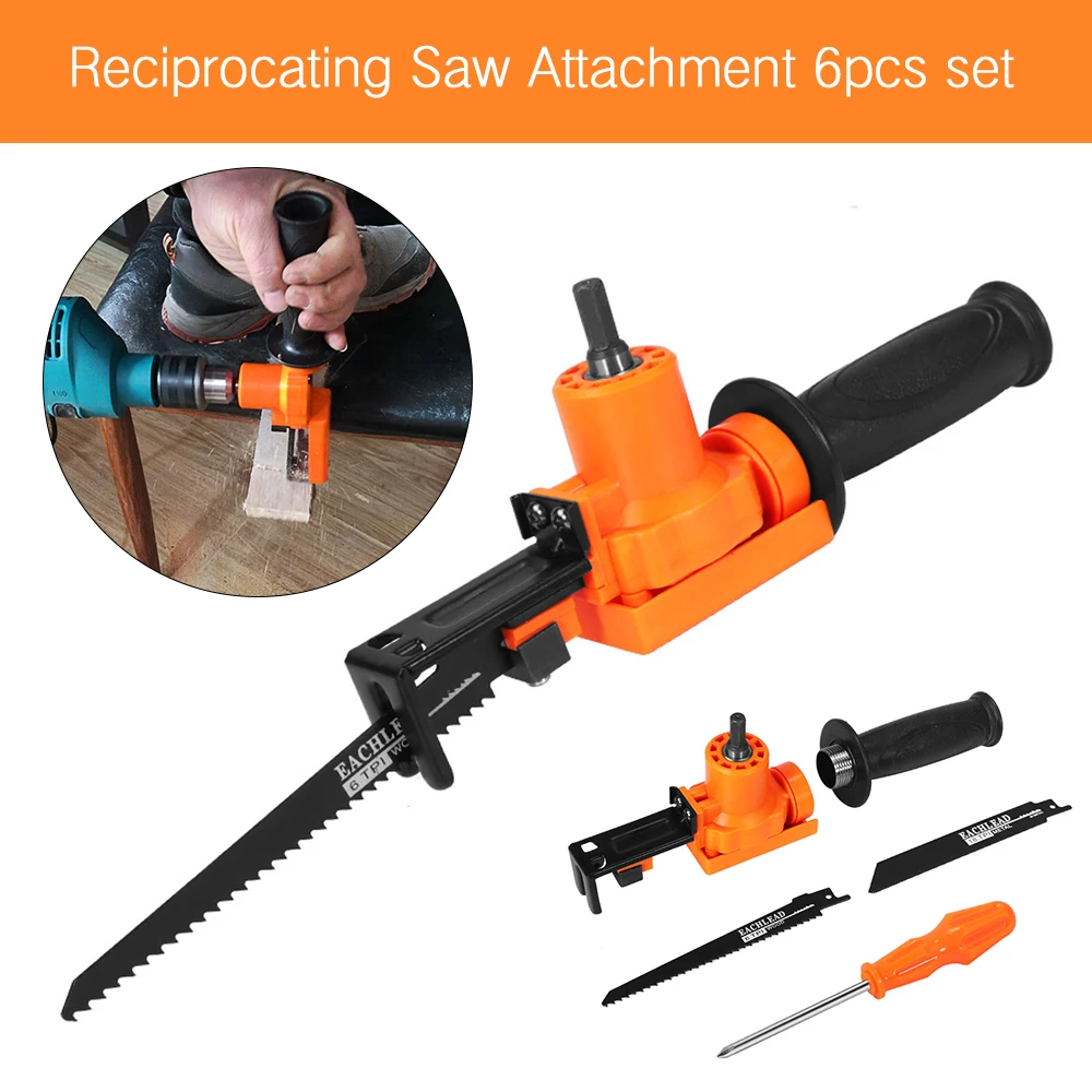 Reciprocating Saw Attachment Adjustable Anti-Skid Practical Safe Versatile Electric Drill Adapter Kit For Wood Metal Cutting | Инструменты
