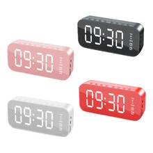 

Bluetooth5.0 Wireless HiFi Speaker Better Bass Support FM TF Card Playtime Water Resistance Mirror Alarm Clock Speaker Portable