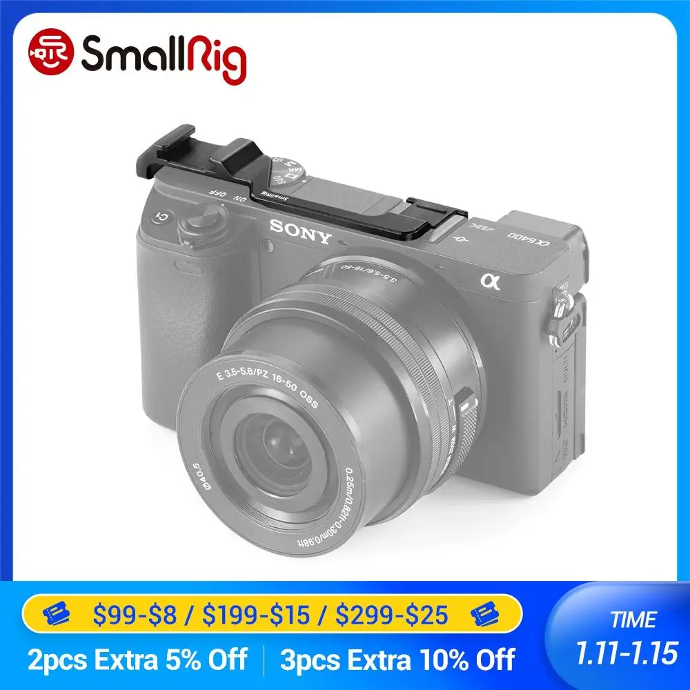Деталь SmallRig с холодным башмаком для камеры Sony A6100 / A6300/A6400 микрофона вспышка