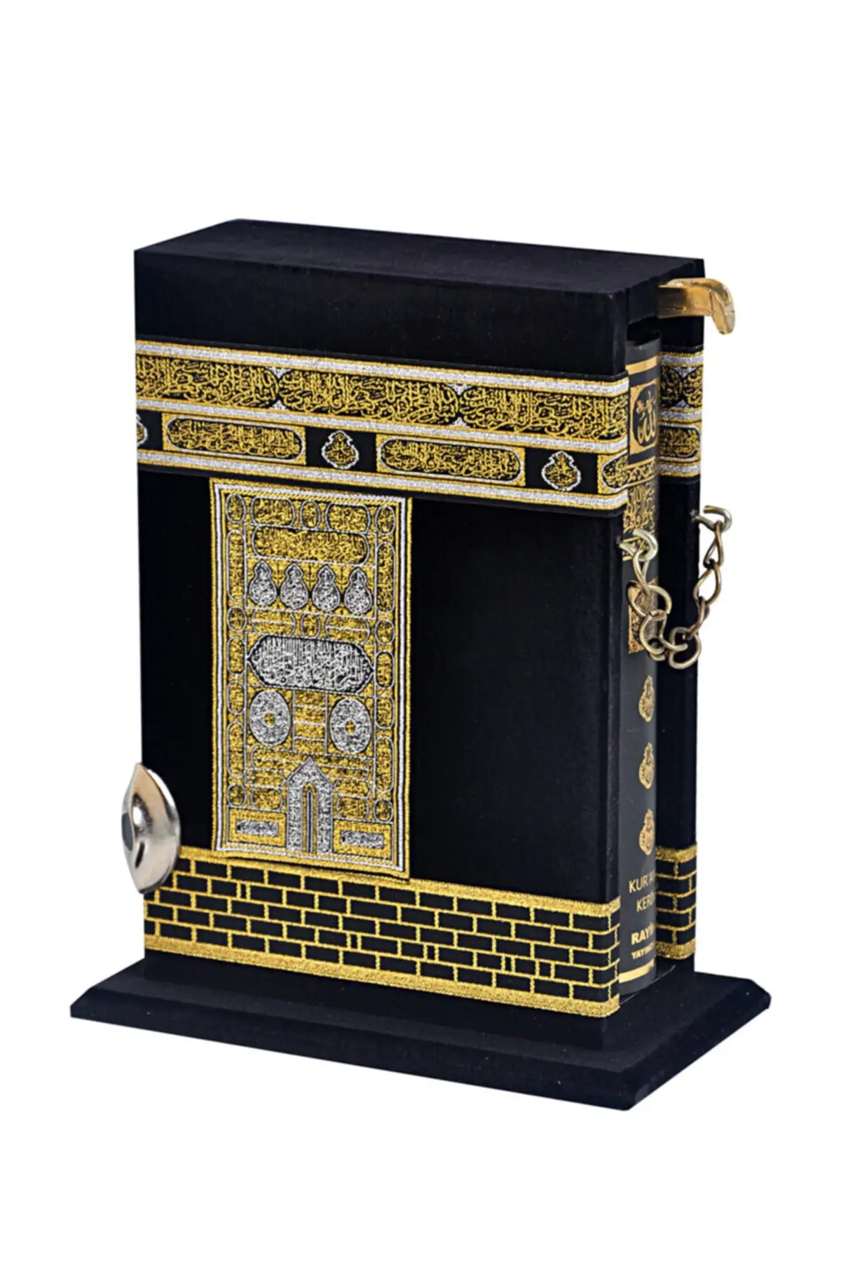 kaaba-livro-espiritual-islamico-medio-para-muculmanos-padrao-do-alcorao-encaixotado-o-alcorao-sagrado-carta-Arabe-completa-livro-religioso-ramadan