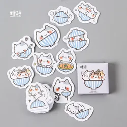 45Pcs/Box Cartoon Cute Animal Cat Sticker Diary Scrapbooking Label  DIY Stationery  Album Stick Label  Decorative Sticker