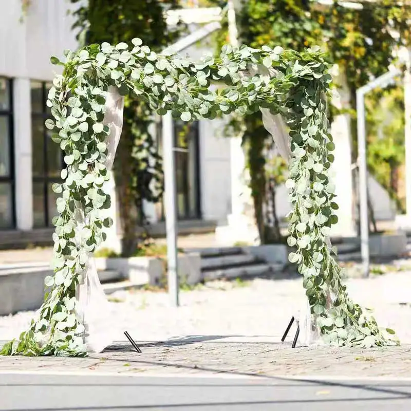 Artificial Ivy Leaf Eucalyptus Leaves Home Decor Wedding Decoration Plants Plastic Green Long Vine Fake Foliage Handmade 180cm