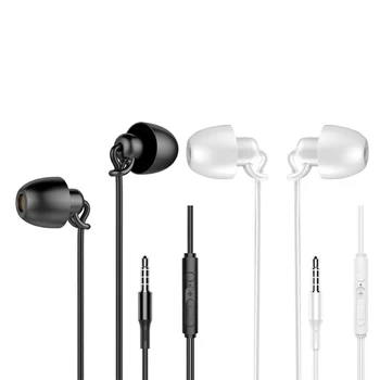 Nuovo sonno auricolare In-Ear cuffie con cancellazione del rumore cuffie per dormire cuffie morbide da 3.5mm cuffie cablate telefono cellulare MP3 musica tappi per le orecchie
