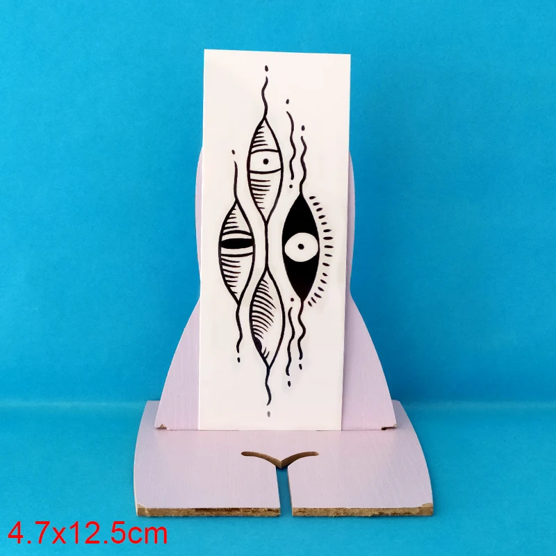 Водостойкая Временная тату наклейка глаза пузыри маленькое искусство черная