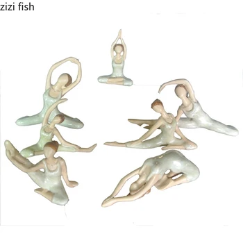 

7 Styles of Abstract Art Yoga Pose Doll Yoga Lady Figure Statue Family Yoga Studio Decorative Ornaments