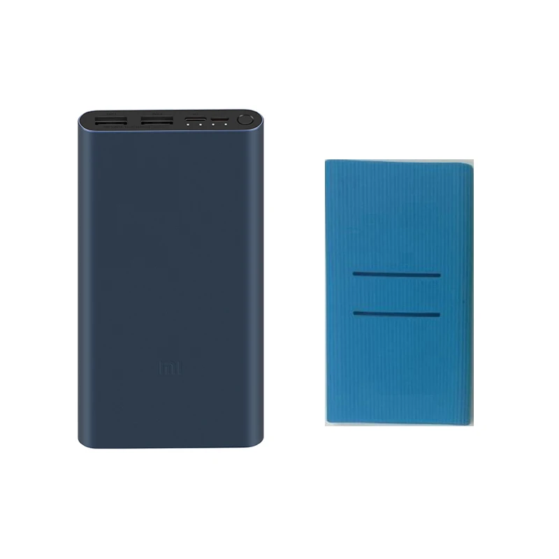 Black add Blue 10000 мАч Xiaomi Mi внешний аккумулятор 3 PLM13ZM 18 Вт Быстрая зарядка 10000 мАч Внешний аккумулятор usb type C внешний аккумулятор для iPhone 11 Pro - Цвет: Black add Blue