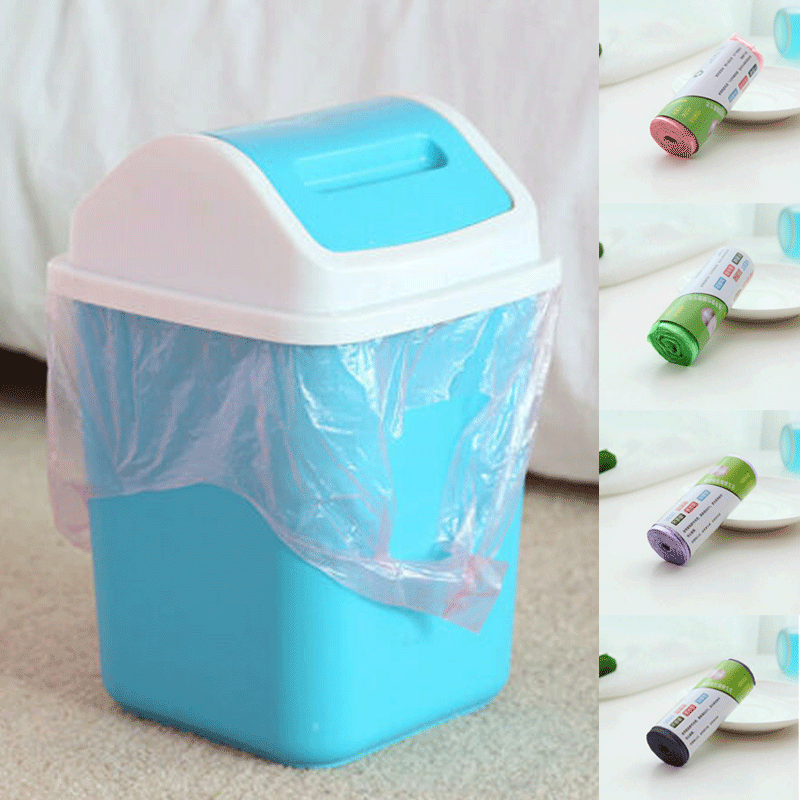 Rubbish Garbage Bin Liners Kitchen Toilet Black Waste Trash Bags Kit With Handle Environmentally friendly Vest Type Trash BAGS