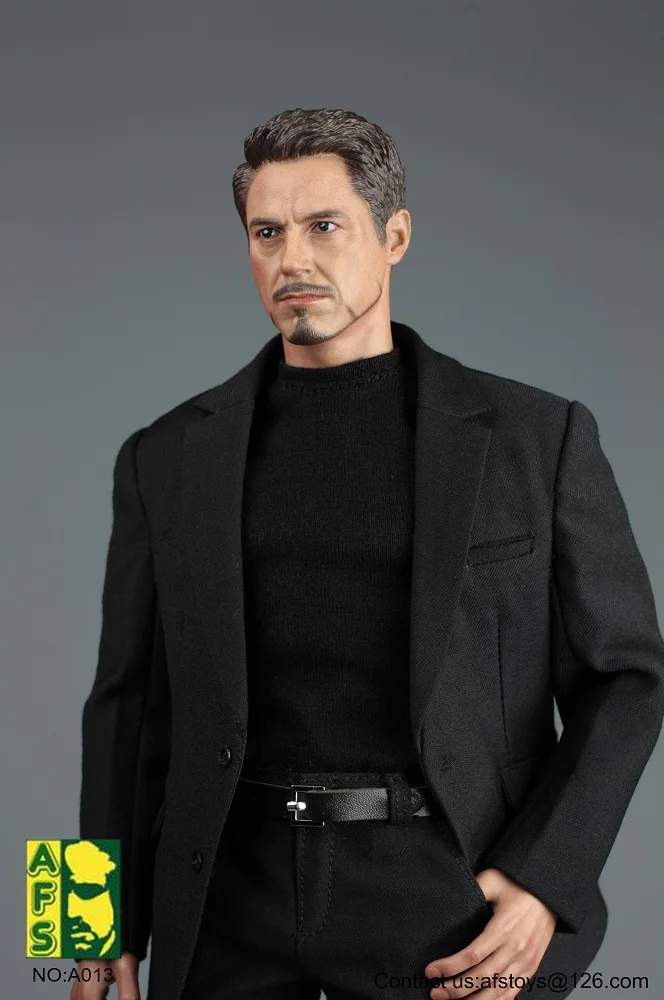 AFS A013 1/6 Tony Stark мужской повседневный костюм набор 2,0 черный костюм для 1" фигурка игрушка