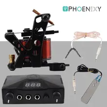 Полный Набор татуировок набор тату-машинок 10 обмоток катушки тату машина lcd Черный Блок питания комплект тату-машинки комплект