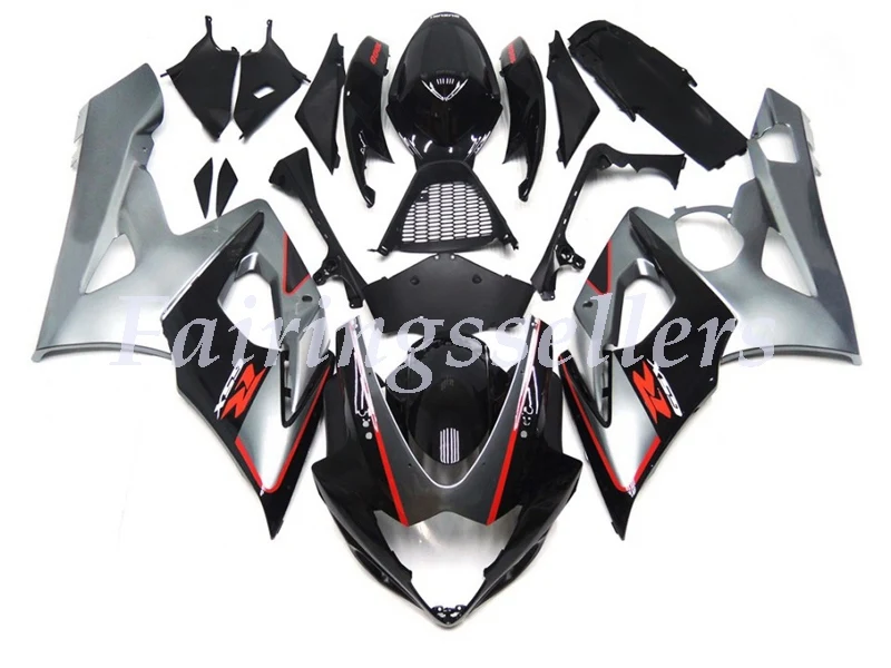 Black and Silver Gloss with Red -GSXR 1000 05-06
