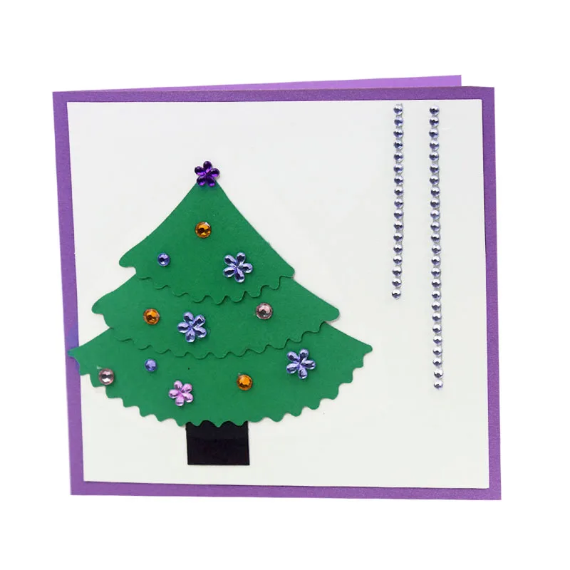 

Stereoscopic Greeting Cards Creative Diamond Christmas Cards Stick-on Crystals Small Card Hand-made