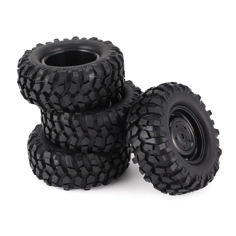 

4pcs 96mm 1.9 Inch Rubber Wheel Rim and Tire Beadlock for 1/10 RC Crawler Car HSP Redcat Traxxases AXIAL SCX10 90046 RC 4WD D90