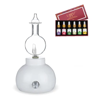 

Round shape New Ceramic Glass Aromatherapy Pure Essential Oils Diffuser Air Nebulizer Humidifier as gift for home office
