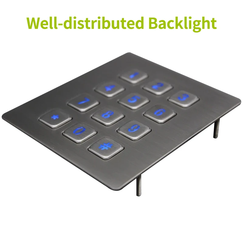 Teclado Industrial Ip65 à Prova Dágua Segurança Metal Reforçado Aço Inoxidável Teclado Iluminado - Imagem 6