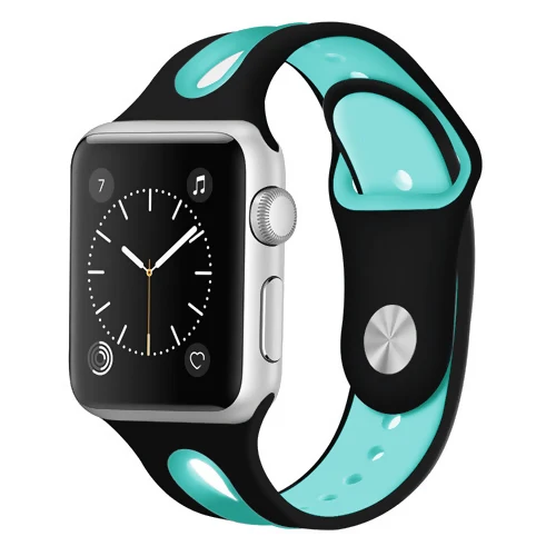 Силиконовый ремешок для apple watch band 44 мм correa pulseira apple watch 38 мм iwatch band 42 мм 40 мм браслет наручный ремешок для часов 5 4 3 - Цвет ремешка: black water duck