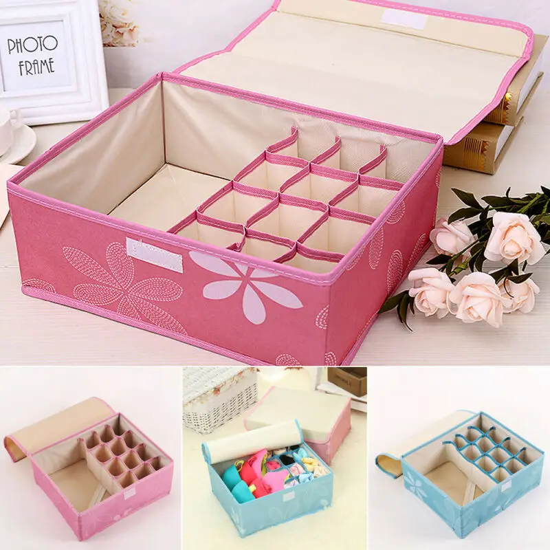 

Oxford Clothes Closet Foldable Organizer Drawer Storage Box Case For Bra Ties Underwear Socks