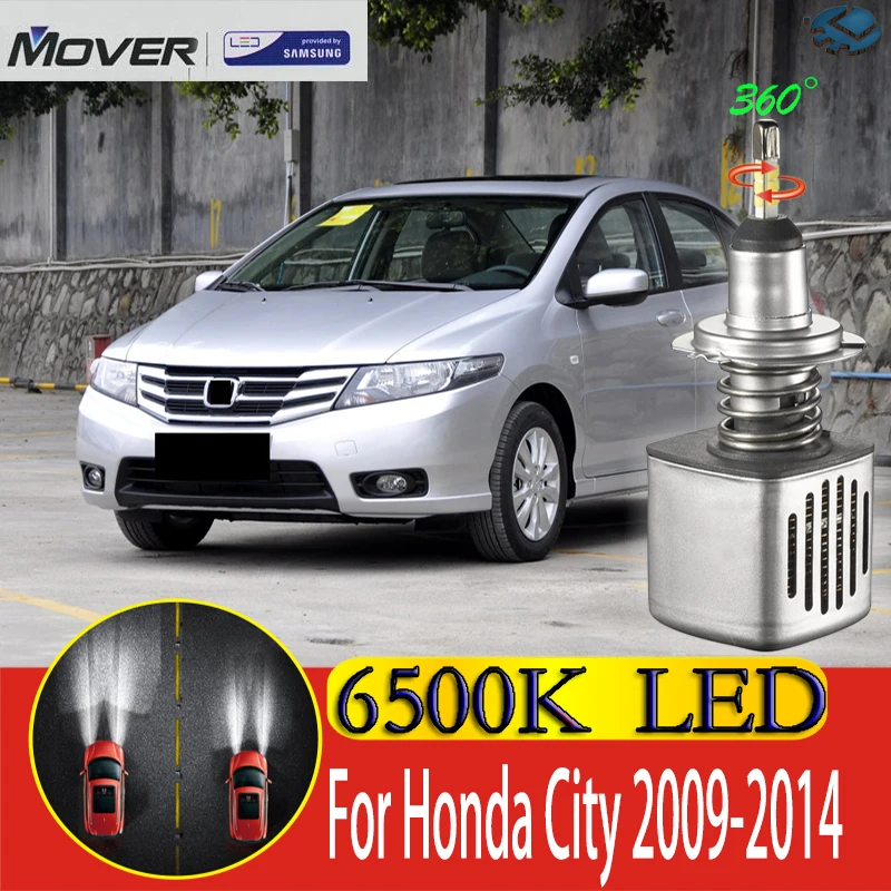 Автомобильный головной светильник, светодиодный светильник SAMSUNG для Honda City Ballad GM2 GM3 2009- светодиодный автомобильный 6500K белый светильник, автомобильный головной светильник 2X