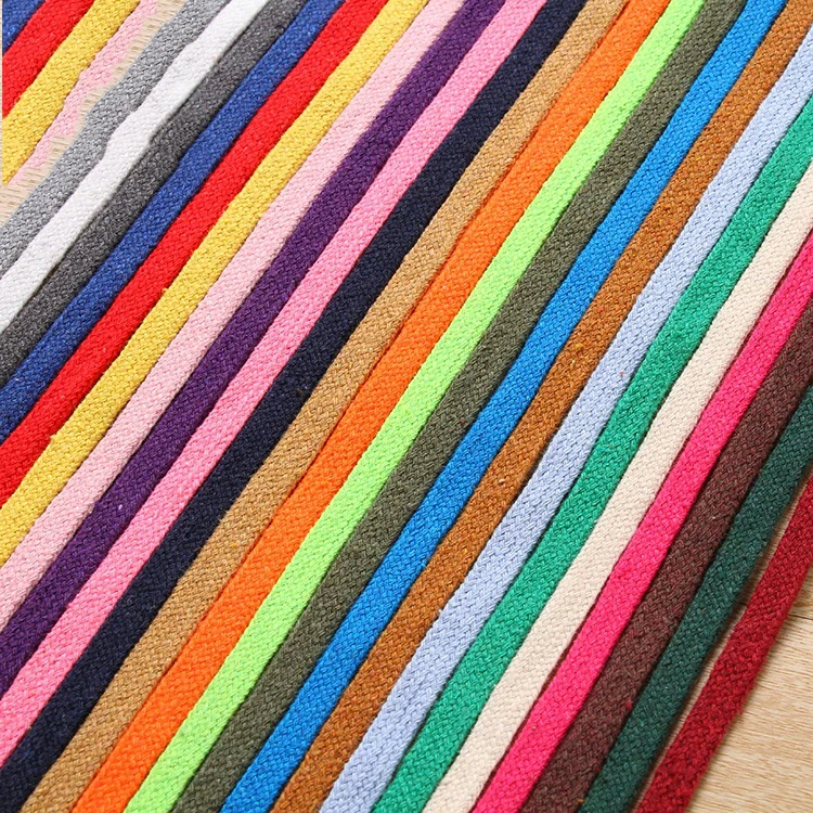 1CM Hollow Flat Rope Craft Sweatpants Cotton Rope Clothing Drawstring Color Sports Shoelaces Pants Waist Cap 5meters cotton rope