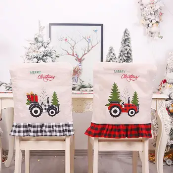 

Red Black Plaid Chair Cover Decorative Chair Protector Christmas Party Decorations for Restaurant Hotel Wedding Banquet Chair