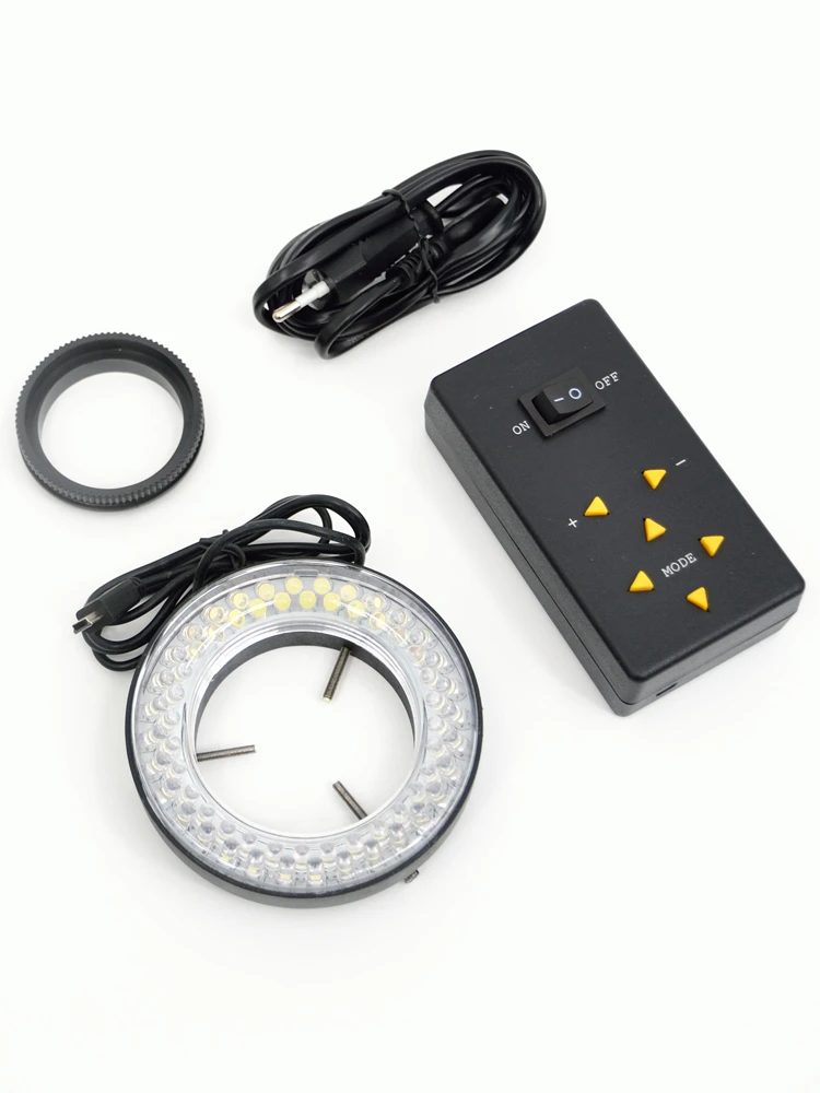 144 LED Ring Light For Microscope - 4 Zone Dimmable Light With Adapter, 64mm Mounting Size-778451