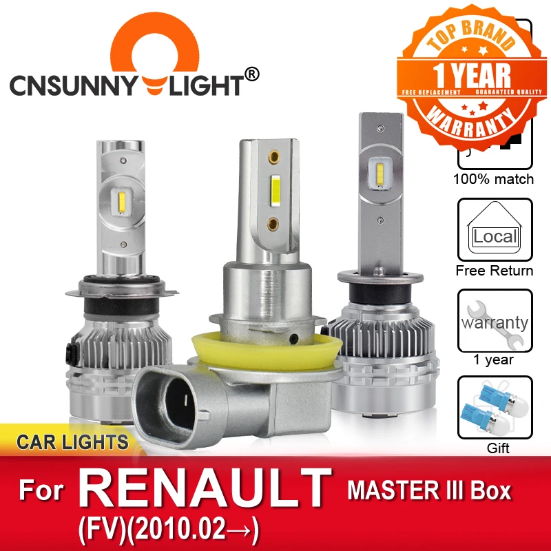 CNSUNNYLIGHT Canbus Авто светодиодный налобный фонарь лампы для RENAULT MASTER III Коробка FV от 2010